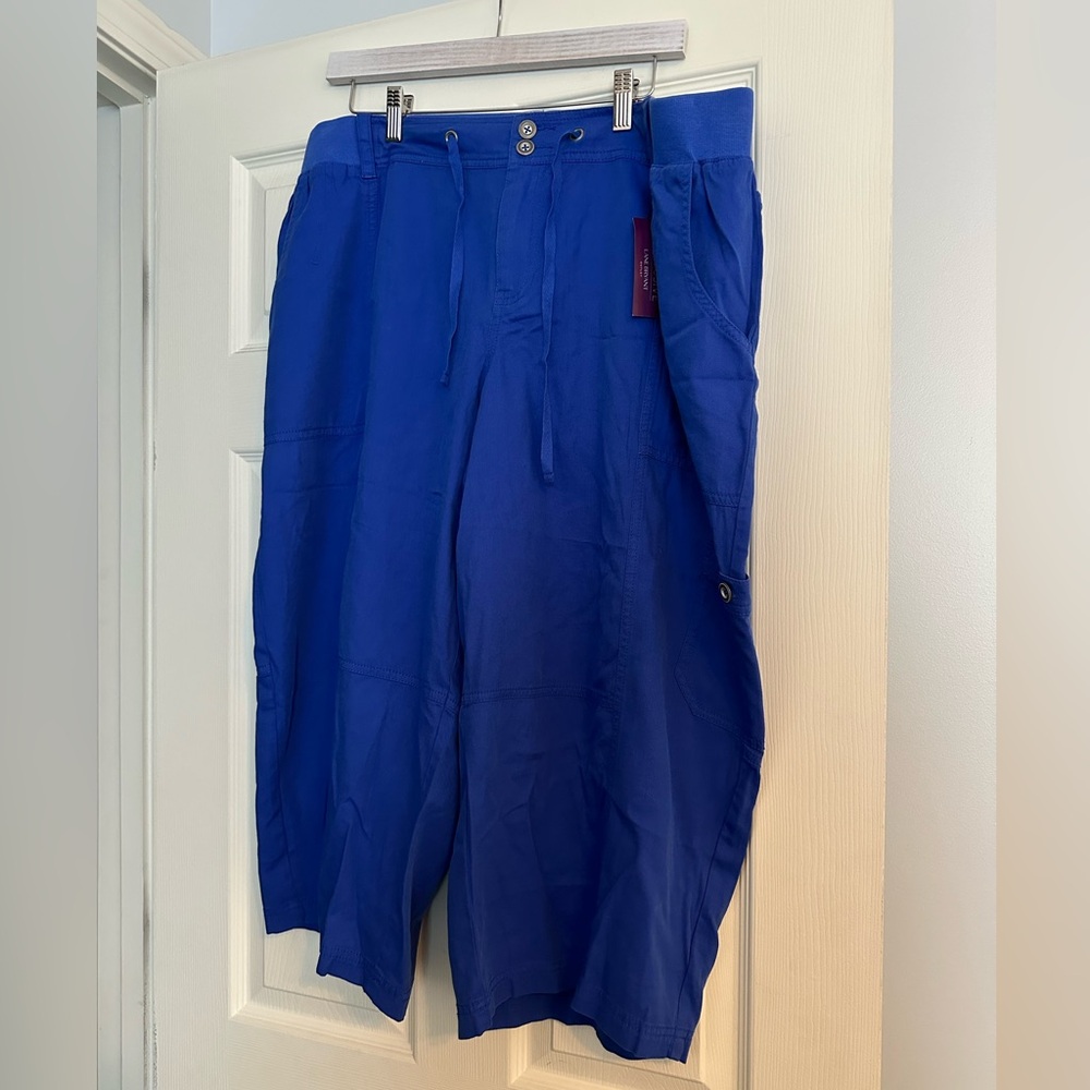 NWT Lane Bryant Blue Drawstring Capri Pants
